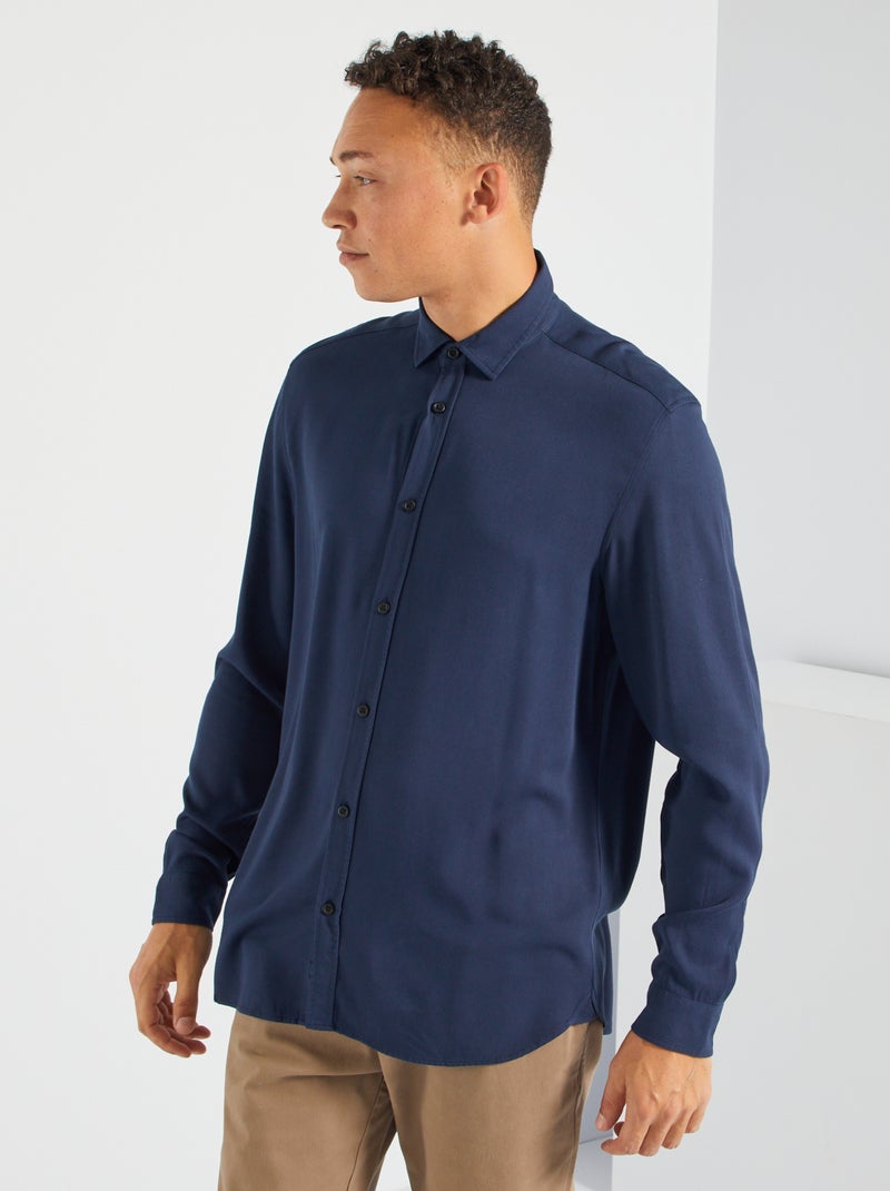 Camisa vaporosa de viscosa negro iris - Kiabi