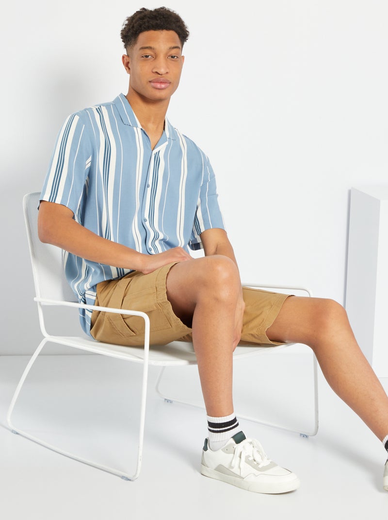 Camisa vaporosa estampada +1,90 m AZUL - Kiabi