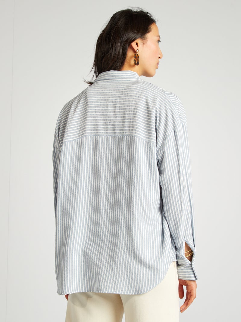 Camisa vaporosa oversize AZUL - Kiabi