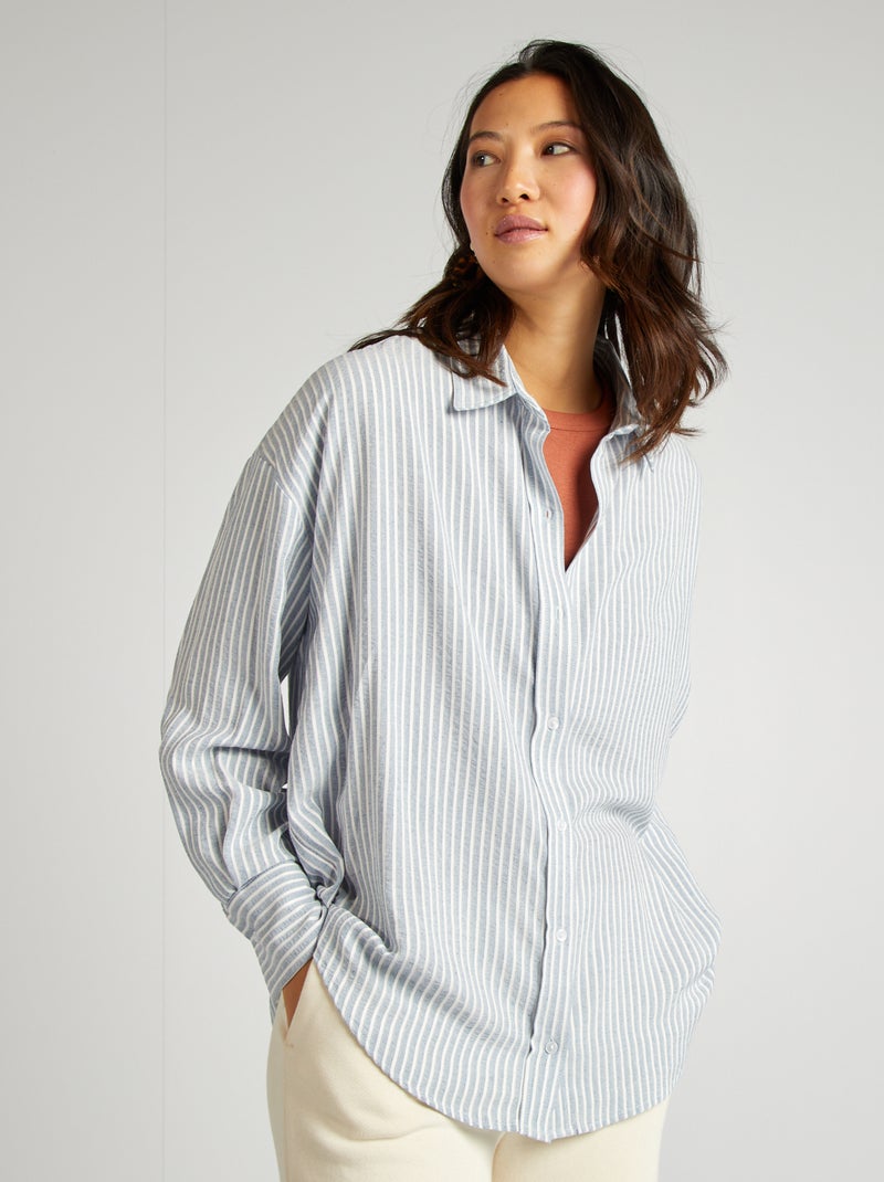 Camisa vaporosa oversize AZUL - Kiabi