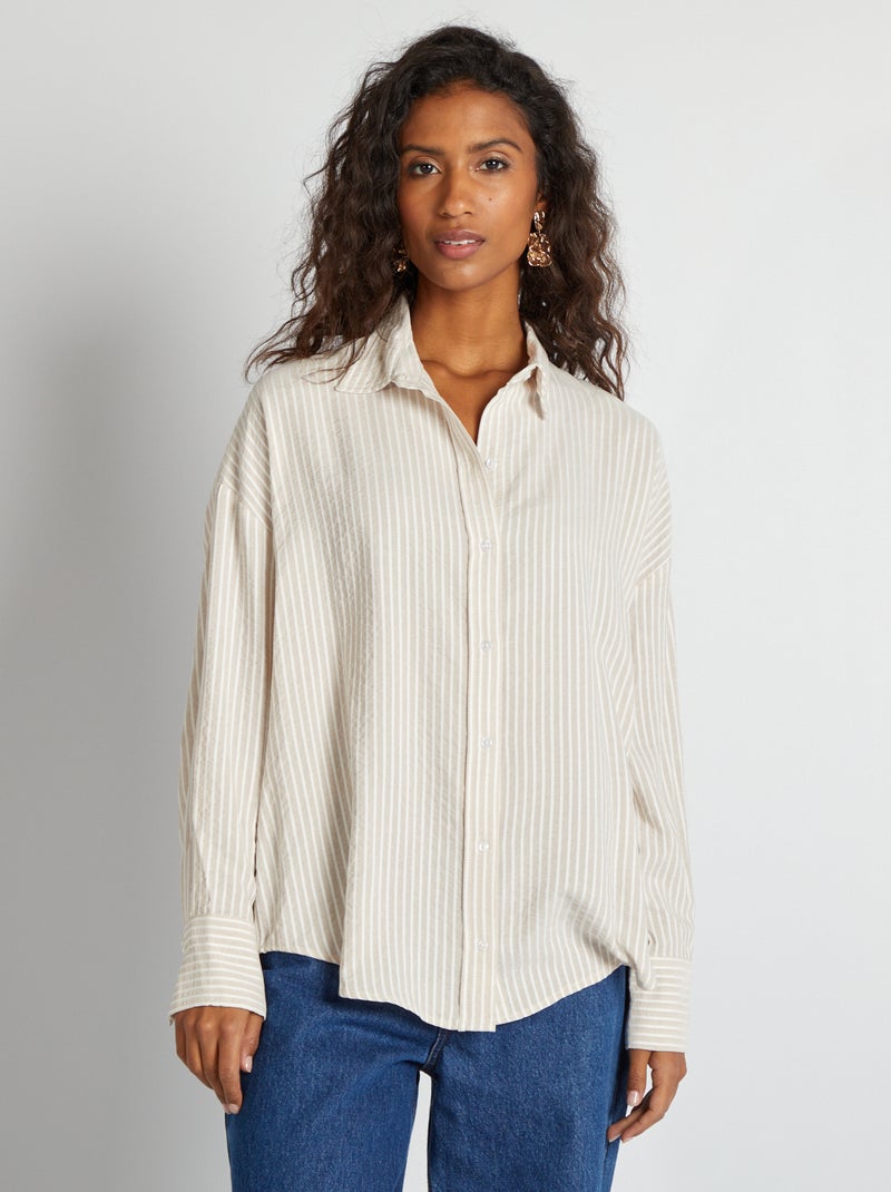 Camisa vaporosa oversize BEIGE - Kiabi