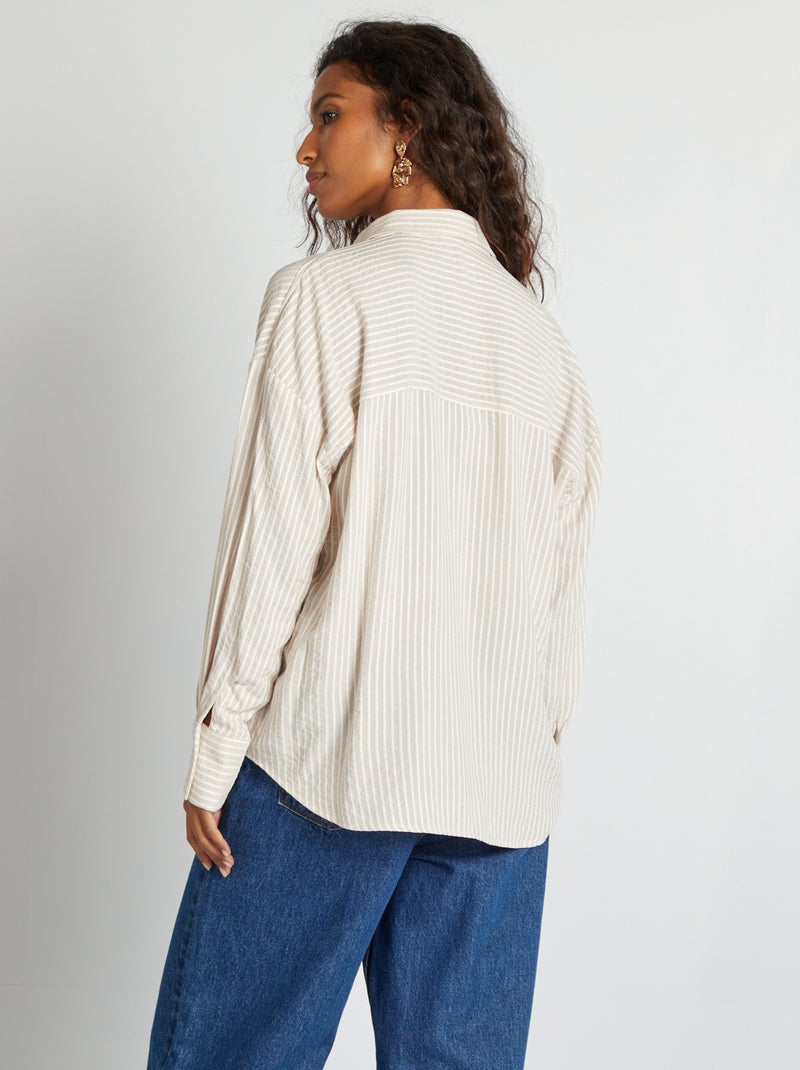 Camisa vaporosa oversize BEIGE - Kiabi