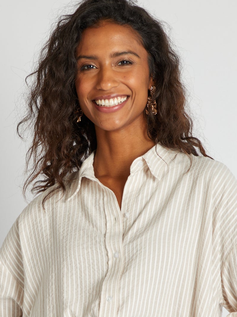 Camisa vaporosa oversize BEIGE - Kiabi