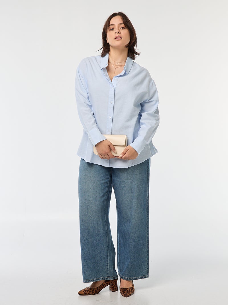 Camisa vaporosa oxford Azul - Kiabi