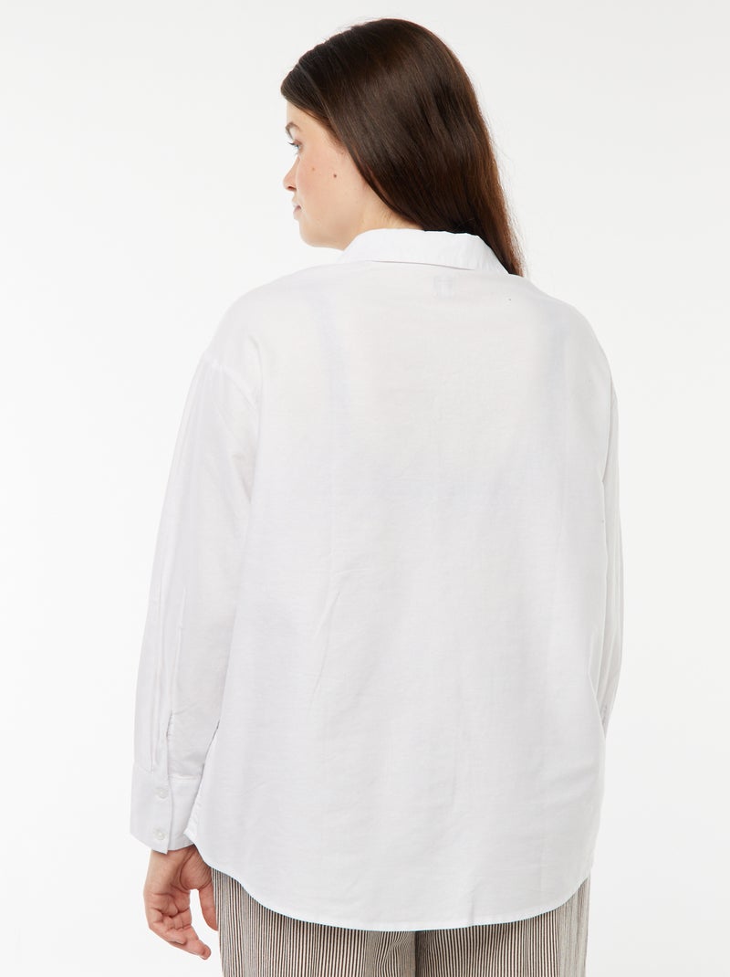 Camisa vaporosa oxford blanco - Kiabi