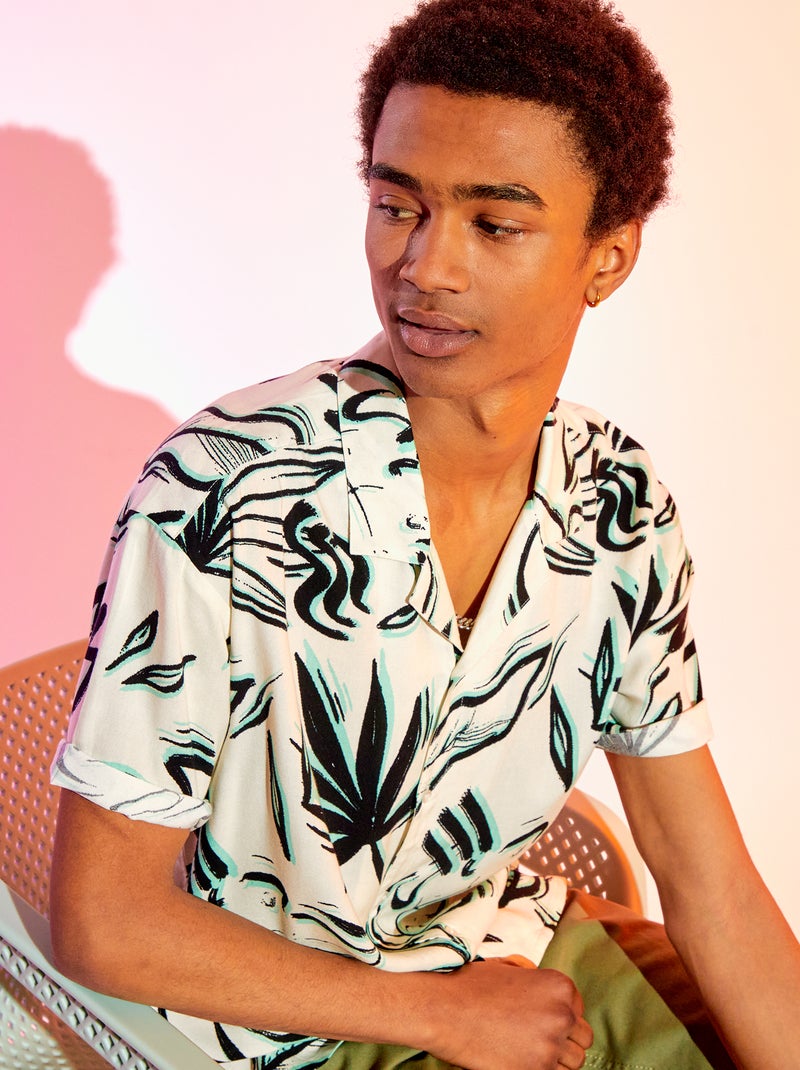 Camisa vaporosa y ligera con motivos BLANCO - Kiabi