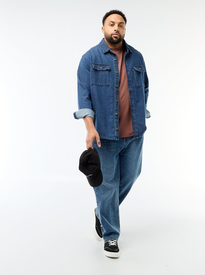 Camisa vaquera a rayas Azul - Kiabi