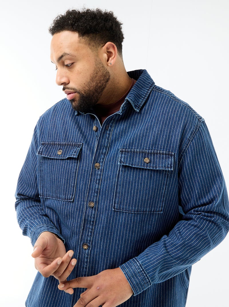 Camisa vaquera a rayas Azul - Kiabi