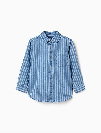 Camisa vaquera a rayas con bolsillo