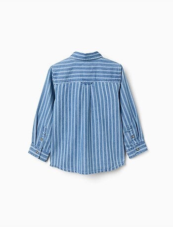Camisa vaquera a rayas con bolsillo