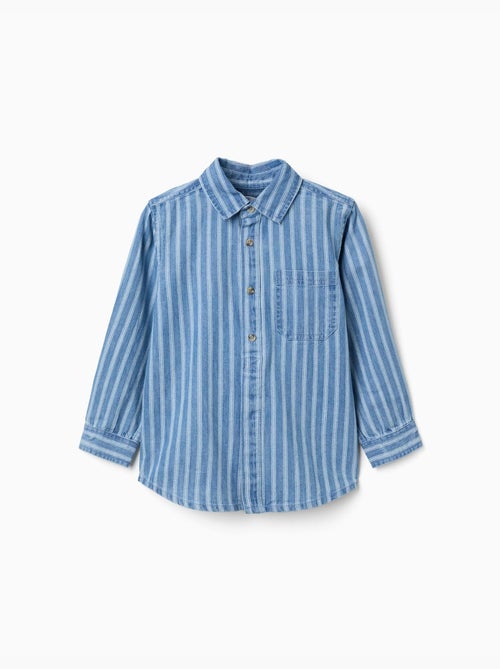 Camisa vaquera a rayas con bolsillo - Kiabi
