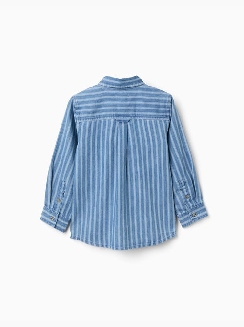 Camisa vaquera a rayas con bolsillo - Kiabi