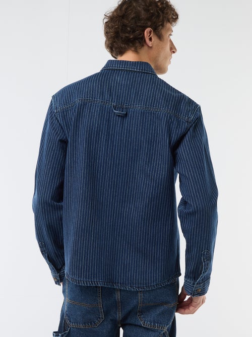 Camisa vaquera a rayas con bolsillos de parche en el pecho - Kiabi