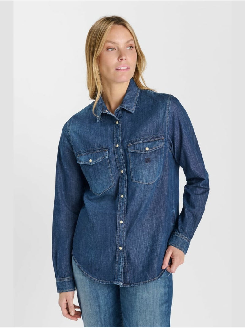 Camisa vaquera barbo Azul - Kiabi