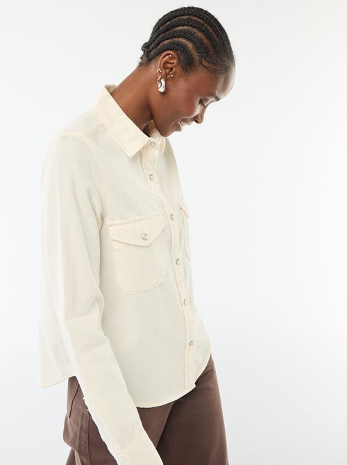 Camisa vaquera con 2 bolsillos de parche con solapa en el pecho - Kiabi