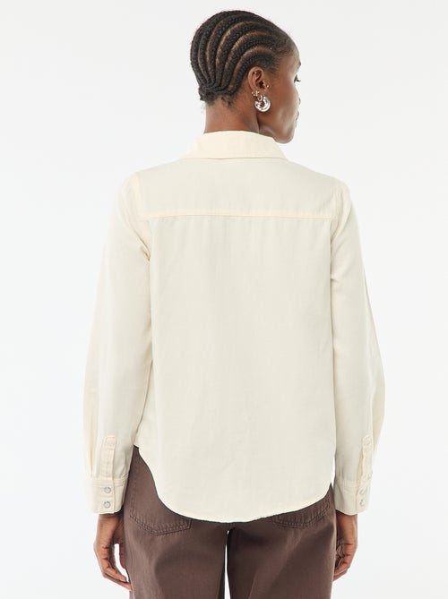 Camisa vaquera con 2 bolsillos de parche con solapa en el pecho - Kiabi