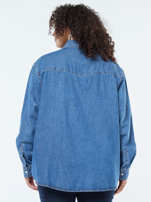 Camisa vaquera con 2 bolsillos en el pecho - Kiabi