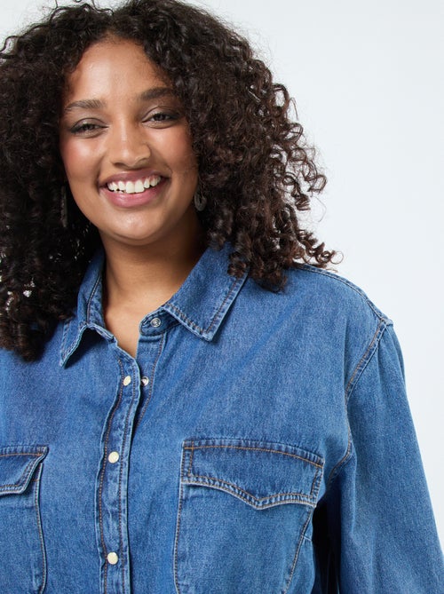 Camisa vaquera con 2 bolsillos en el pecho - Kiabi