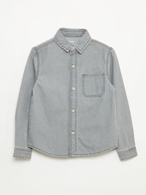 Camisa vaquera con bolsillo en el pecho - Kiabi