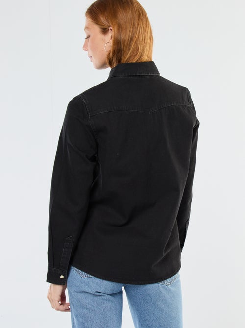 Camisa vaquera con bolsillos de solapa - Kiabi