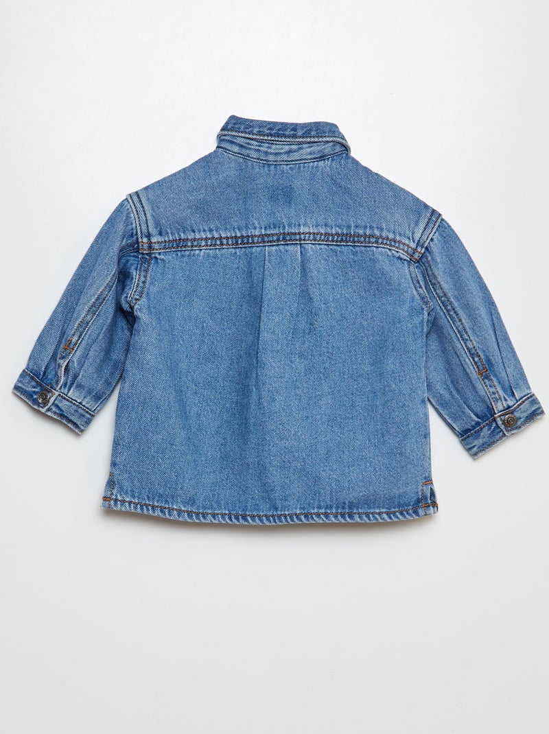 Camisa vaquera con bordado conejo AZUL - Kiabi