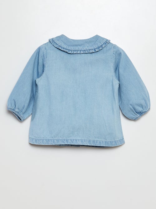 Camisa vaquera con bordado de corazón - Kiabi