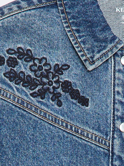 Camisa vaquera con bordados - Kiabi