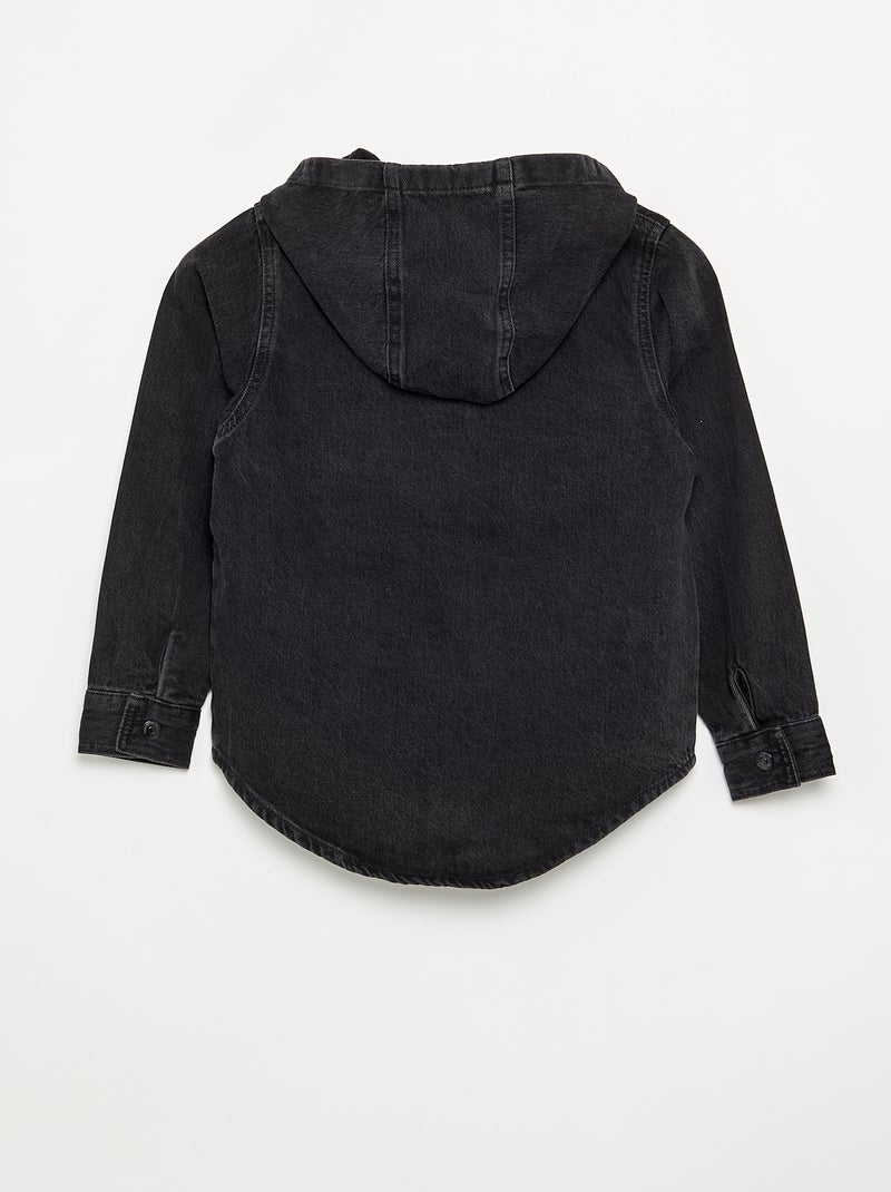 Camisa vaquera con capucha Negro - Kiabi