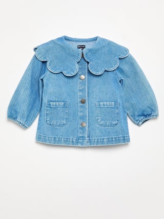Camisa vaquera con cuello Claudine