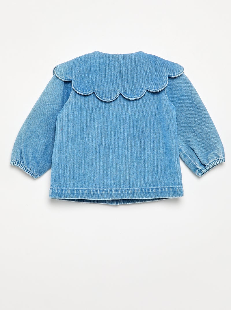 Camisa vaquera con cuello Claudine Azul - Kiabi