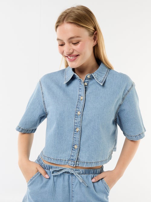 Camisa vaquera con mangas 3/4 - Kiabi