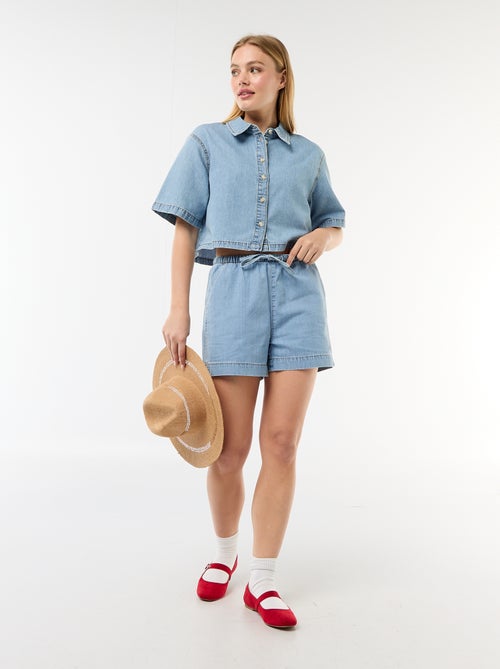 Camisa vaquera con mangas 3/4 - Kiabi