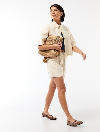 Camisa vaquera con mangas 3/4