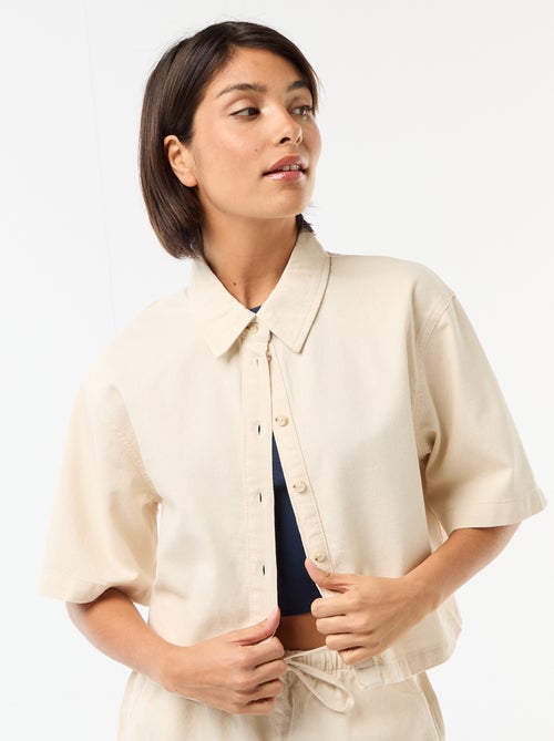 Camisa vaquera con mangas 3/4 - Kiabi