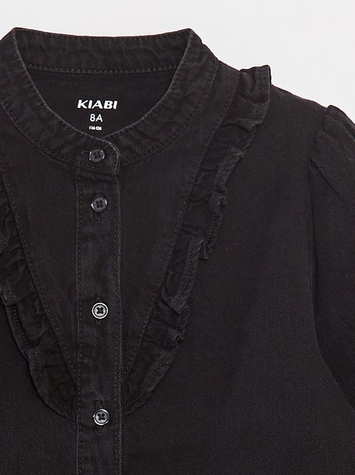 Camisa vaquera con volante en el cuello - Kiabi