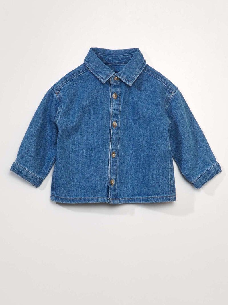 Camisa vaquera corte loose AZUL - Kiabi