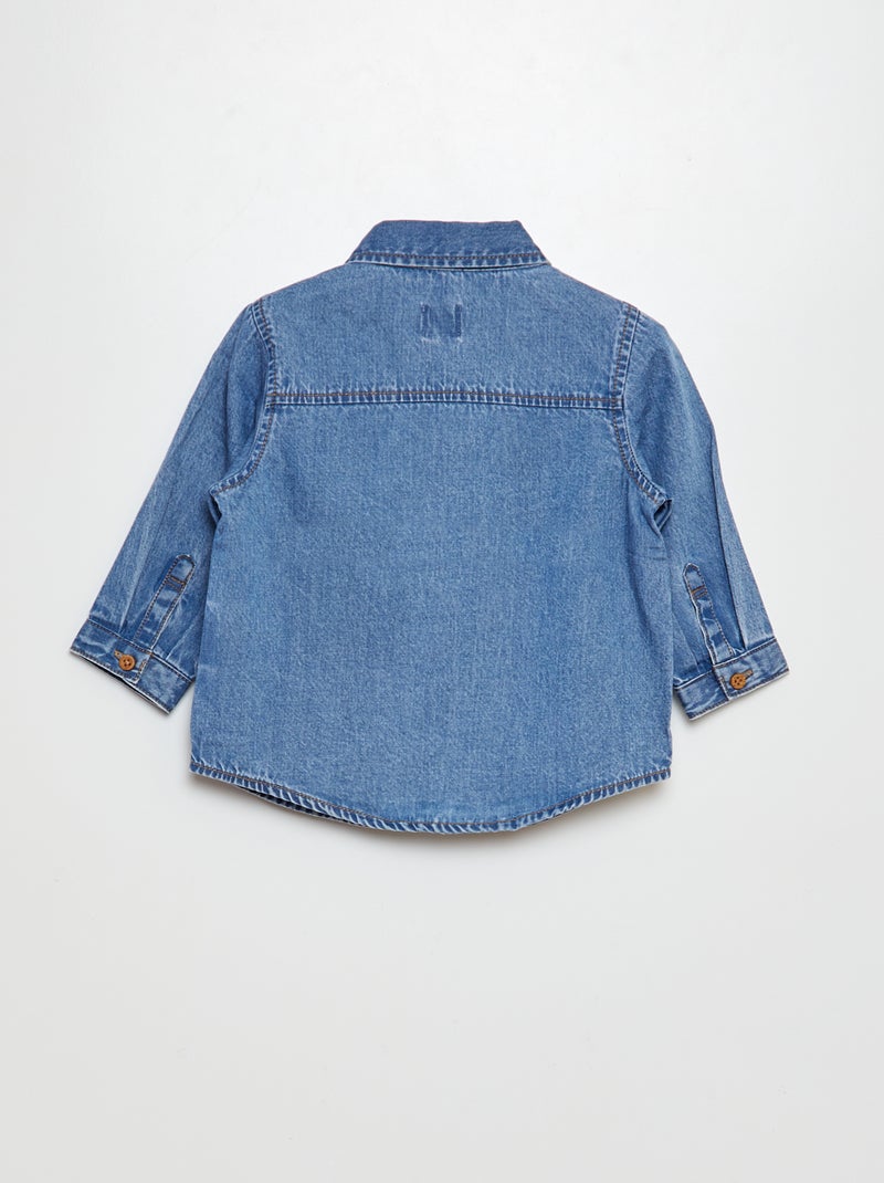 Camisa vaquera de algodón AZUL - Kiabi