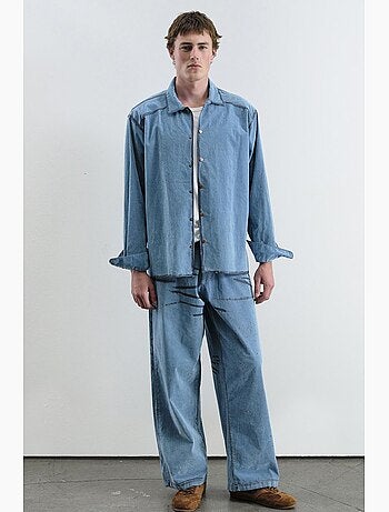 Camisa vaquera de algodón oversize para hombre giesto