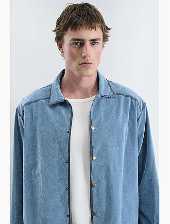 Camisa vaquera de algodón oversize para hombre giesto