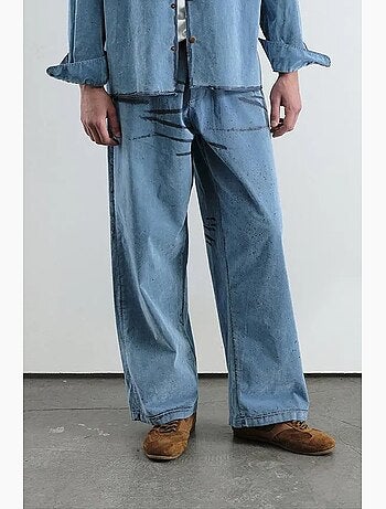 Camisa vaquera de algodón oversize para hombre giesto