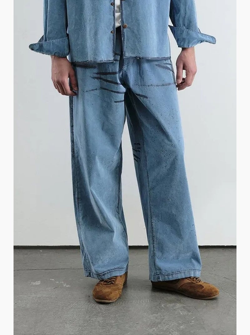 Camisa vaquera de algodón oversize para hombre giesto Azul zafiro - Kiabi