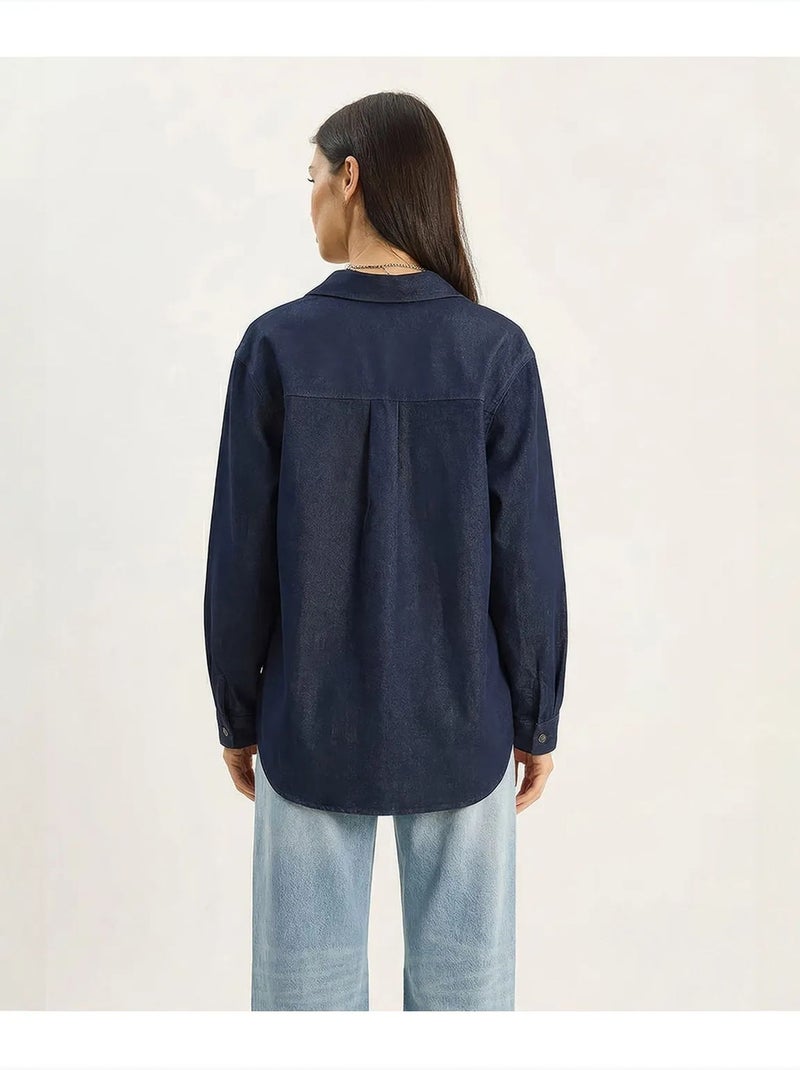 Camisa vaquera de algodón para mujer lucci Azul ultramar - Kiabi