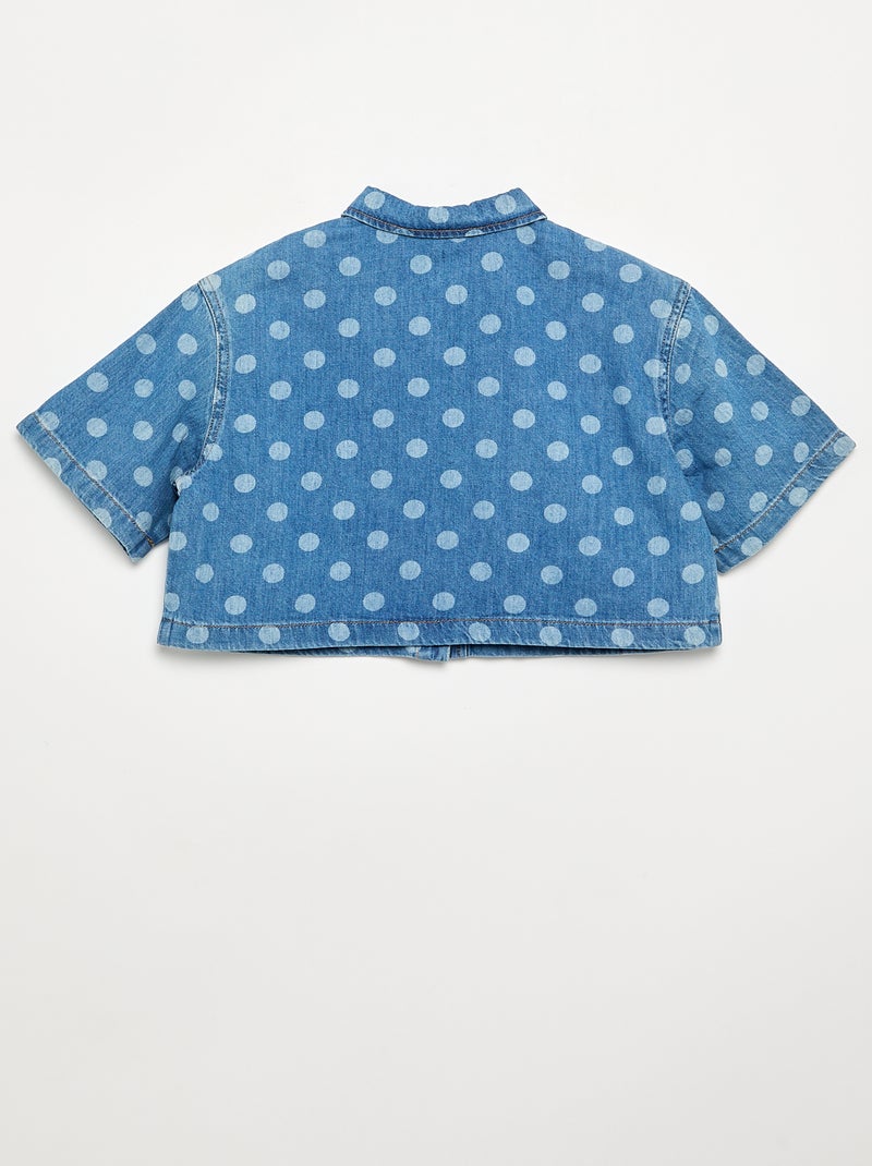 Camisa vaquera de lunares Azul - Kiabi