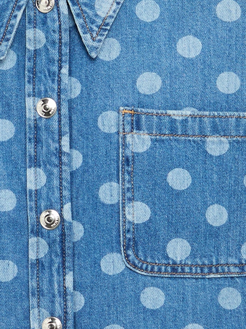 Camisa vaquera de lunares Azul - Kiabi