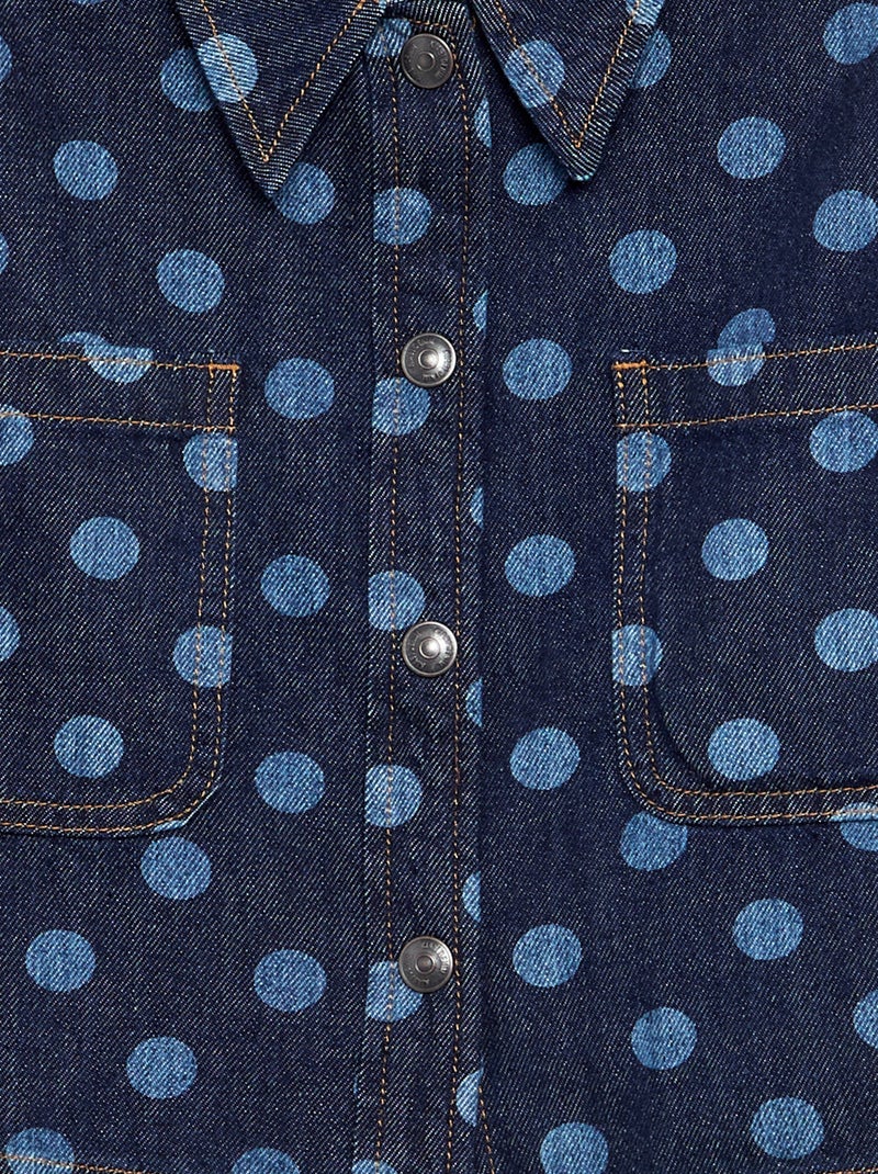 Camisa vaquera de lunares Azul - Kiabi