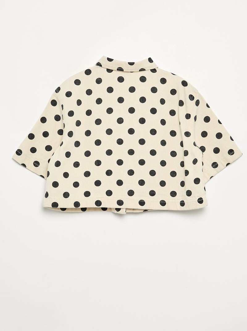 Camisa vaquera de lunares Blanco - Kiabi