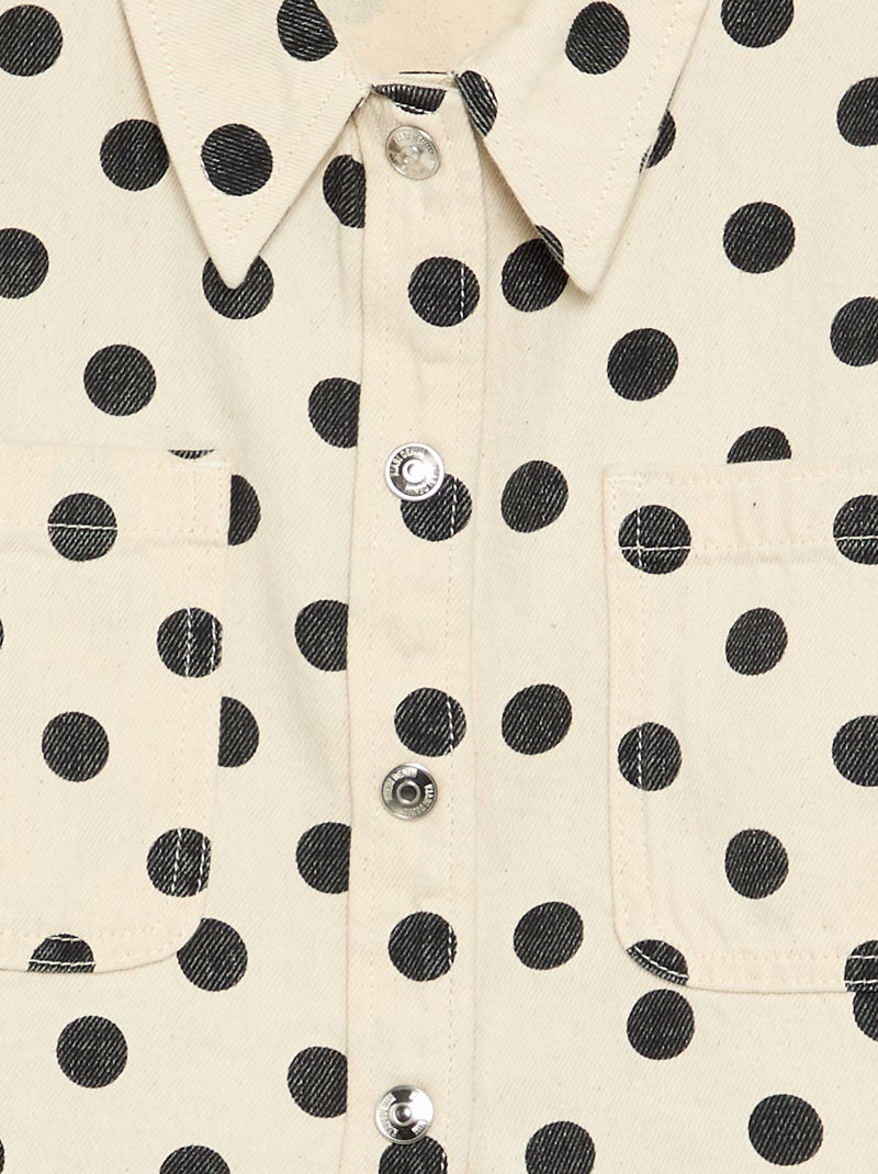 Camisa vaquera de lunares Blanco - Kiabi