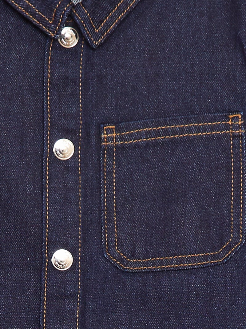 Camisa vaquera de manga corta AZUL - Kiabi