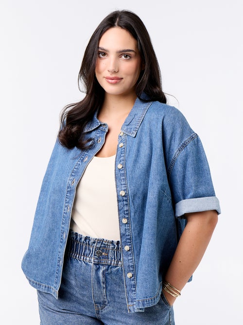 Camisa vaquera de manga corta - Kiabi