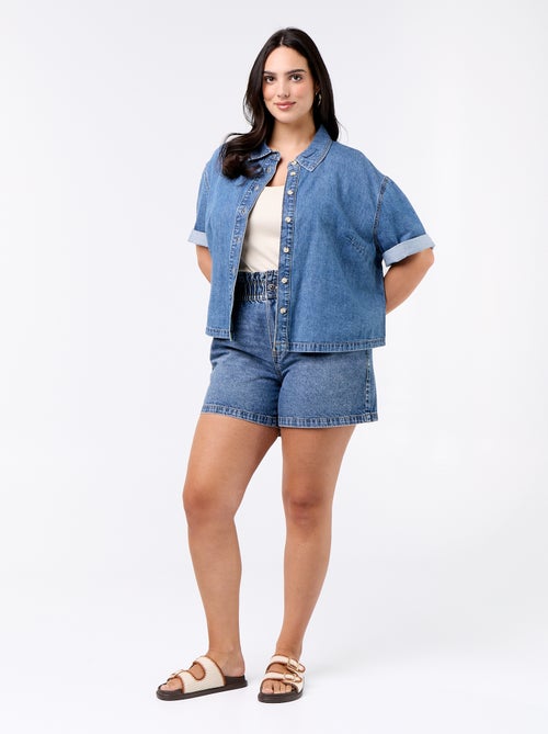 Camisa vaquera de manga corta - Kiabi